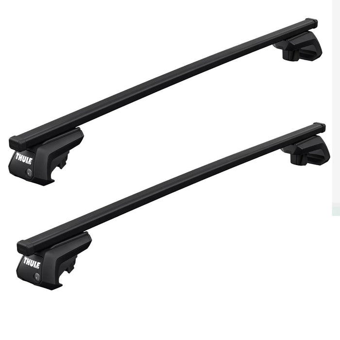 Thule SquareBar Evo Roof Bars Black fits Mitsubishi Montero 1999-2006 3 doors with Raised Rails - Thule - My Roof Bars