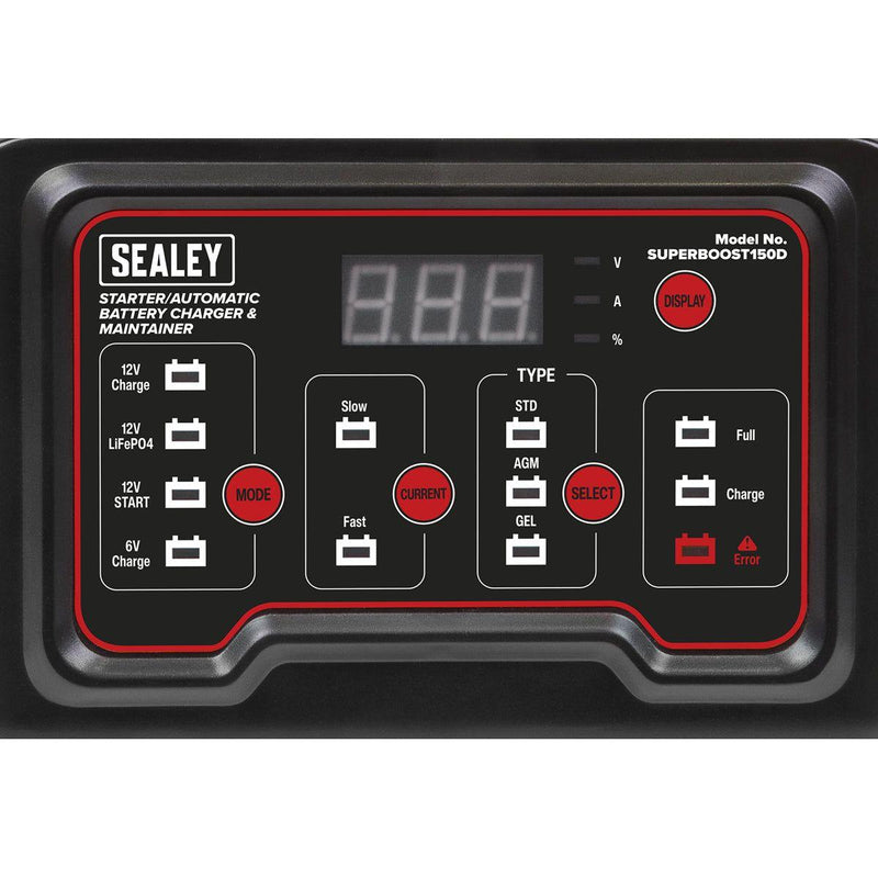 Sealey Battery Charger Automatic Maintainer 6/12V 150A Starter/15A - Sealey - My Roof Bars