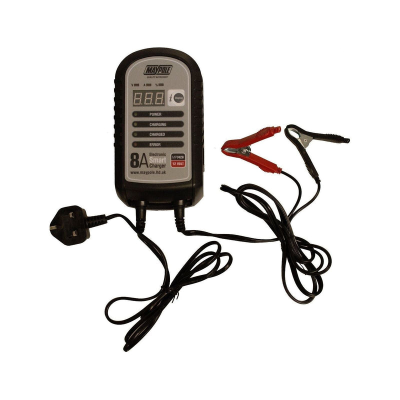 Maypole 7428 8A 12V Car Bike Caravan Van Electronic Smart Battery Charger - Maypole - My Roof Bars