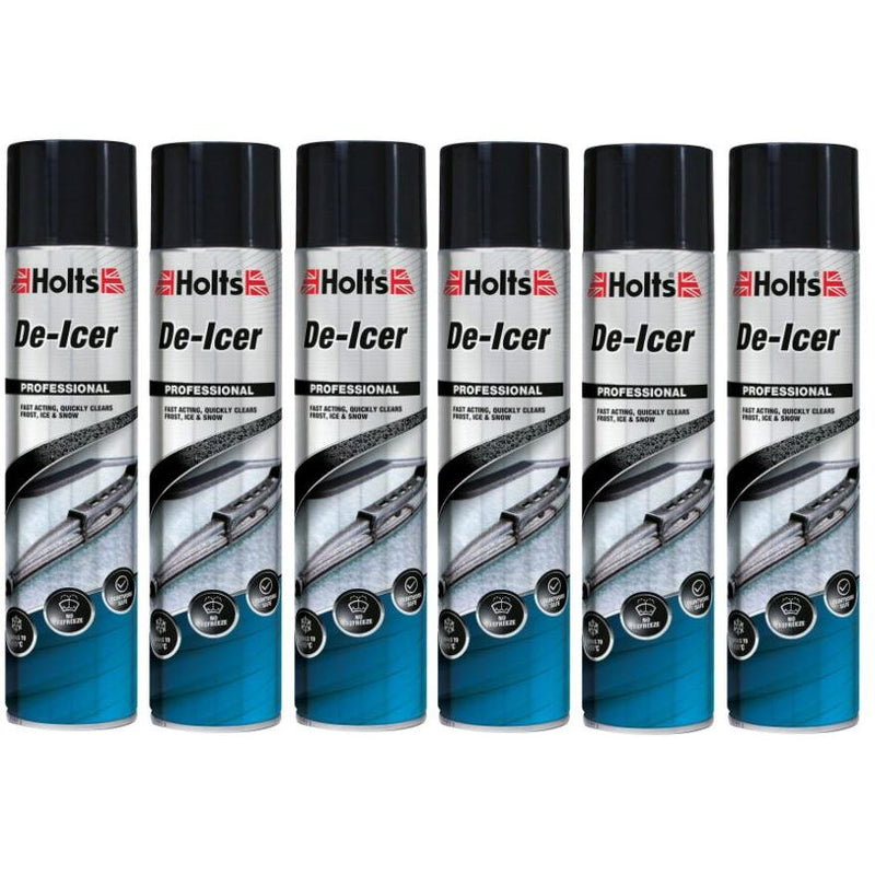 6 x Holts Car De-Icer Melts Windscreen Ice Frost Snow Aerosol Deicer 600ml - Holts - My Roof Bars