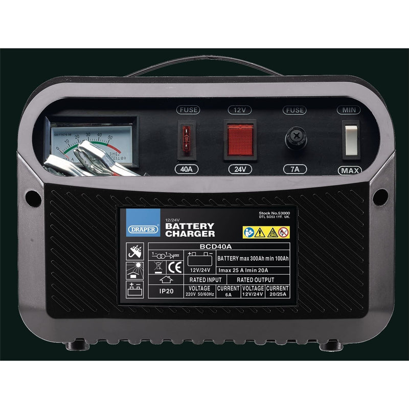 Draper 12/24V 20-25A Battery Charger 53000 - Draper - My Roof Bars