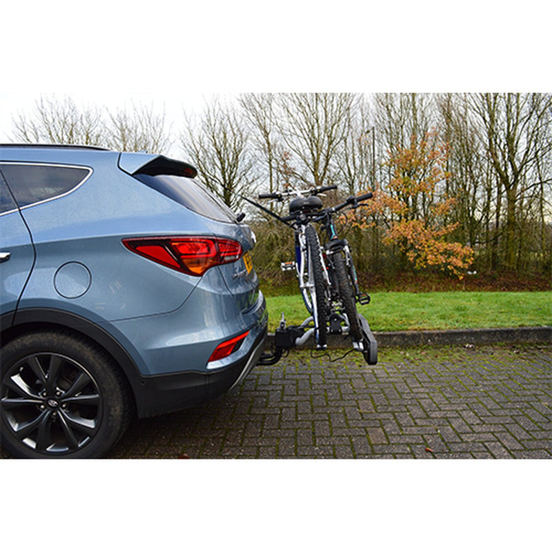 Maypole Towball Mounted Car Rear Tow Bar Cycle Holder 2 Bike Carriers w Electrics