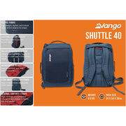 Vango Shuttle 40 Lite Rucksack 40L Moonlit Ocean - Vango - My Roof Bars