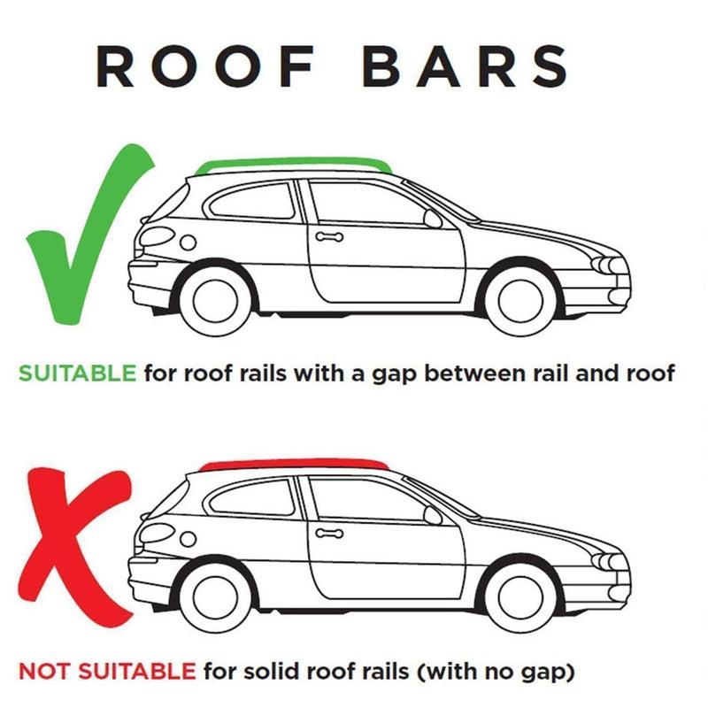 Summit SUP-930B Premium Railing Roof Bar for Cars with Raised Running Rails, Aluminium, Set of 2