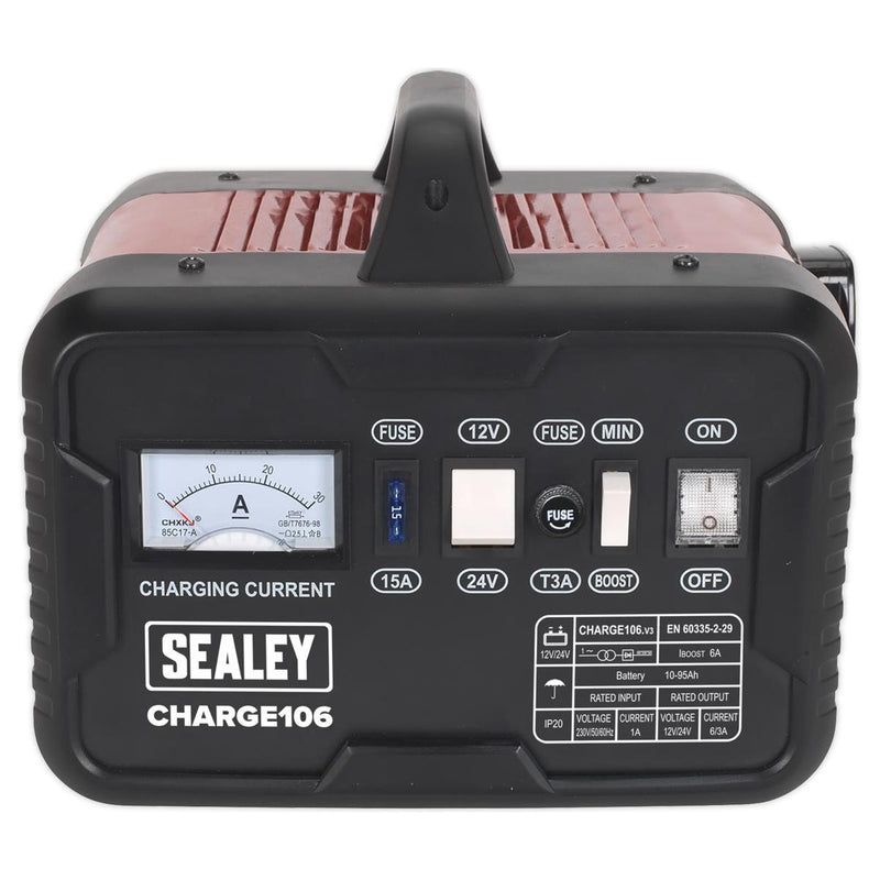 Sealey Battery Charger 8A 12/24V 230V CHARGE106 - Sealey - My Roof Bars