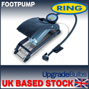 Ring RFP1 Single Barrel Footpump, with Footplate Clips and Adaptor Set - Ring Automotive - My Roof Bars