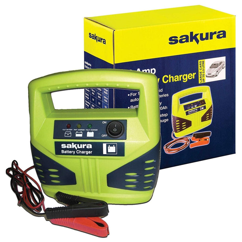 12 Volt 4 Amp Car Battery Charger up to 1.2L Van Boat Bike Motorhome LED Compact - Sakura - My Roof Bars