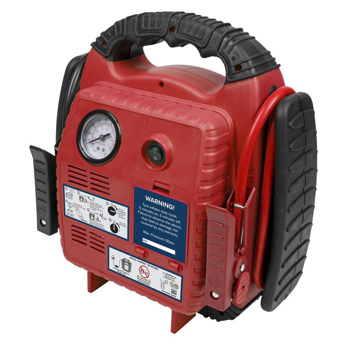 Sealey RoadStartï Emergency Jump Starter with Air Compressor 12V 900 Peak Amps - Sealey - My Roof Bars