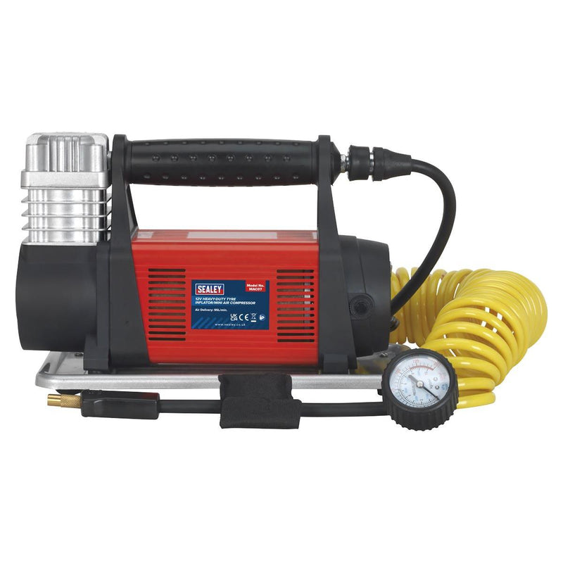 Sealey Tyre Inflator/Mini Air Compressor 12V Heavy-Duty MAC07 - Sealey - My Roof Bars