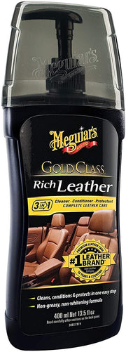 2x Meguiar's G17914EU Gold Class Rich Leather Cleaner and Conditioner 400ml - Meguiar's - My Roof Bars