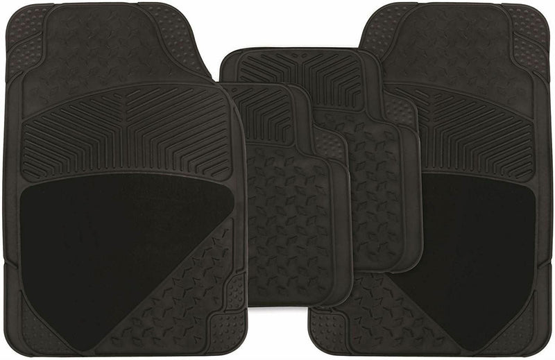 Heavy Duty Rubber & Carpet Car Floor Mats Set Universal Fit - UKB4C - My Roof Bars