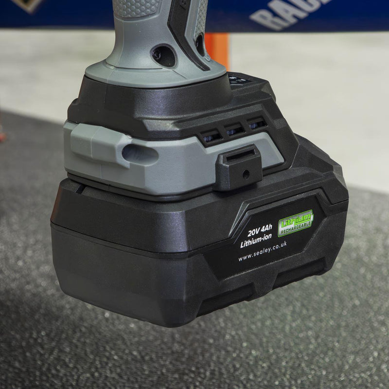 Premier SV20 Series Cordless Impact Wrench Kit 20V 4Ah - 2 Batteries - Sealey Premier - My Roof Bars