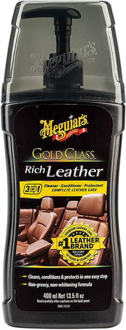 2x Meguiar's G17914EU Gold Class Rich Leather Cleaner and Conditioner 400ml - Meguiar's - My Roof Bars