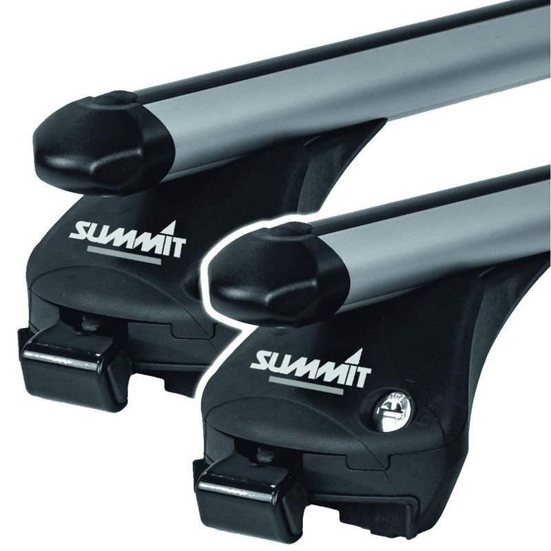 Summit SUP-957F Premium Integrated Railing Bar for Cars with Running Rails, Aluminium, Set of 2