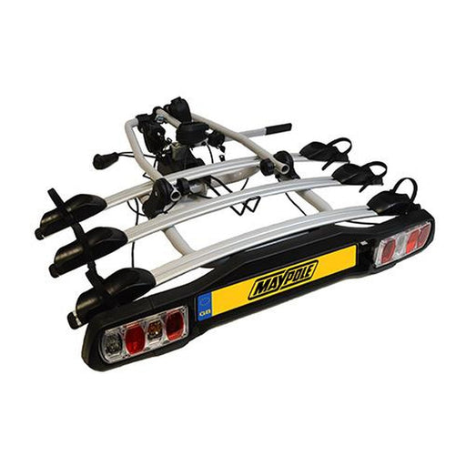 Maypole Towball Mounted Car Rear Tow Bar Cycle Holder 3 Bike Carriers 45kg Load - image 2