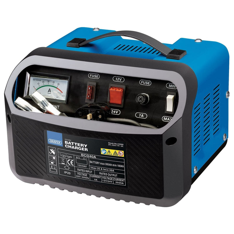 Draper 12/24V 20-25A Battery Charger 53000 - Draper - My Roof Bars