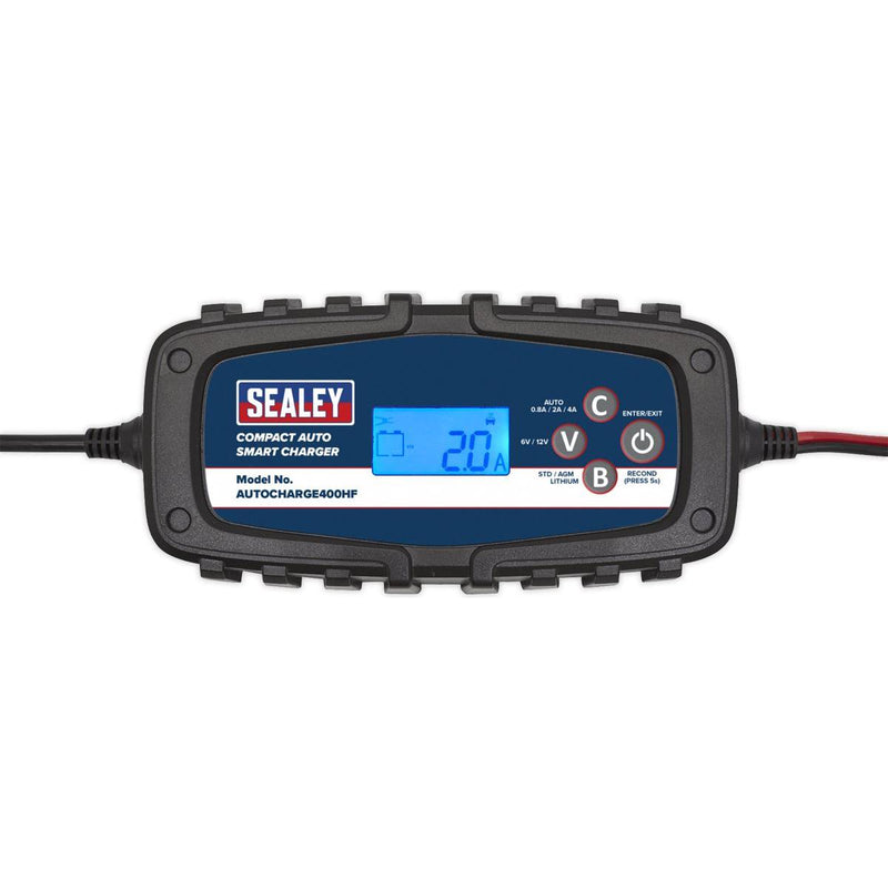 Sealey Compact Auto Smart Charger & Maintainer 4A 6/12V AUTOCHARGE400HF - Sealey - My Roof Bars
