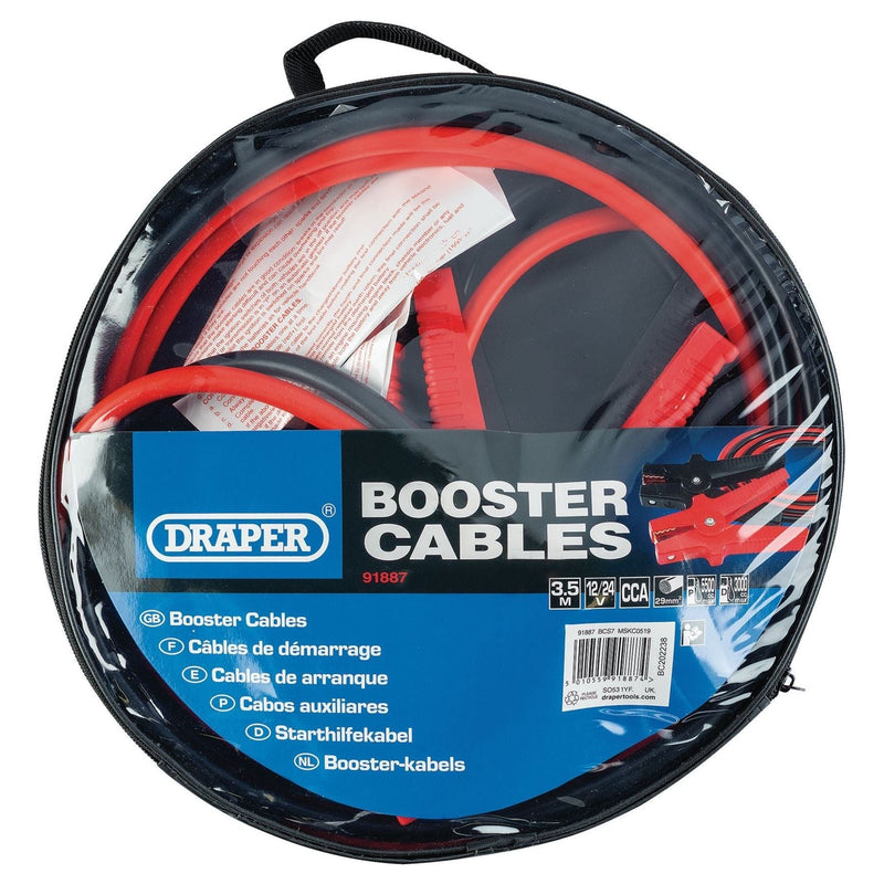 Draper Booster Cables, 3.5m x 29mm&sup2; 91887 - Draper - My Roof Bars