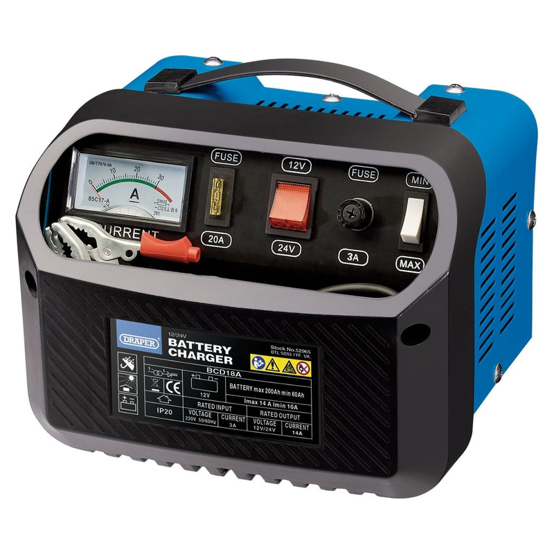 Draper 12/24V Battery Charger, 10 - 14A 52965 - Draper - My Roof Bars