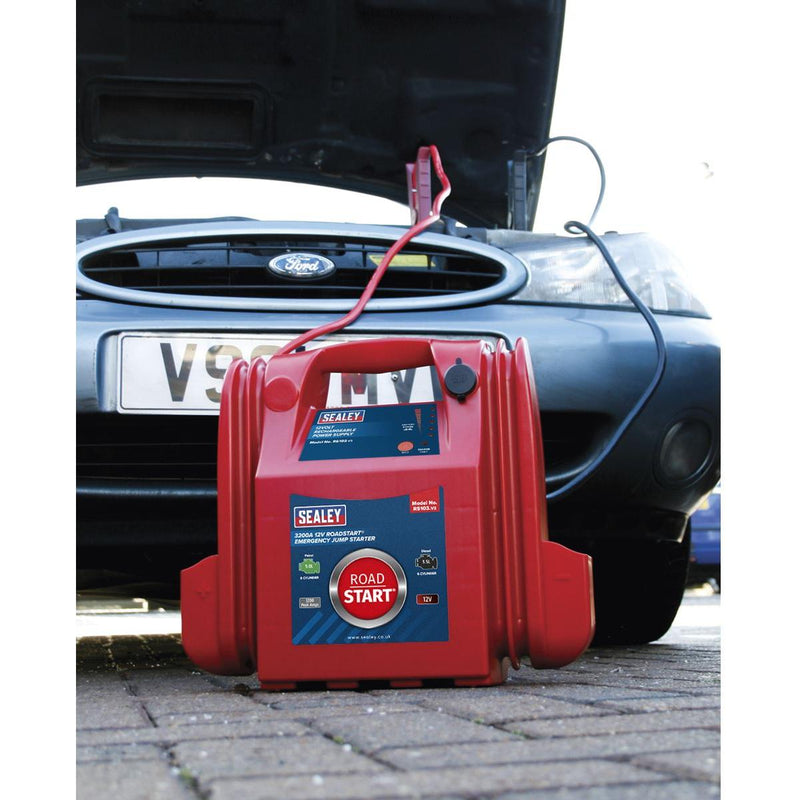 Sealey RoadStartï Emergency Jump Starter 12V 3200 Peak Amps RS103 - Sealey - My Roof Bars