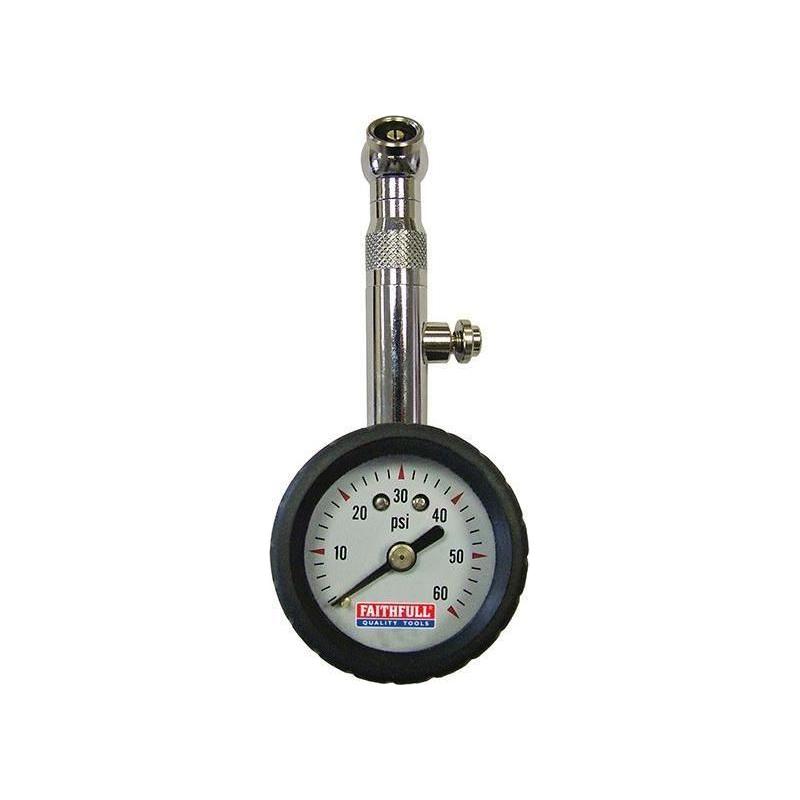 Faithfull Tyre Pressure Dial Gauge 60 psi - Faithfull - My Roof Bars