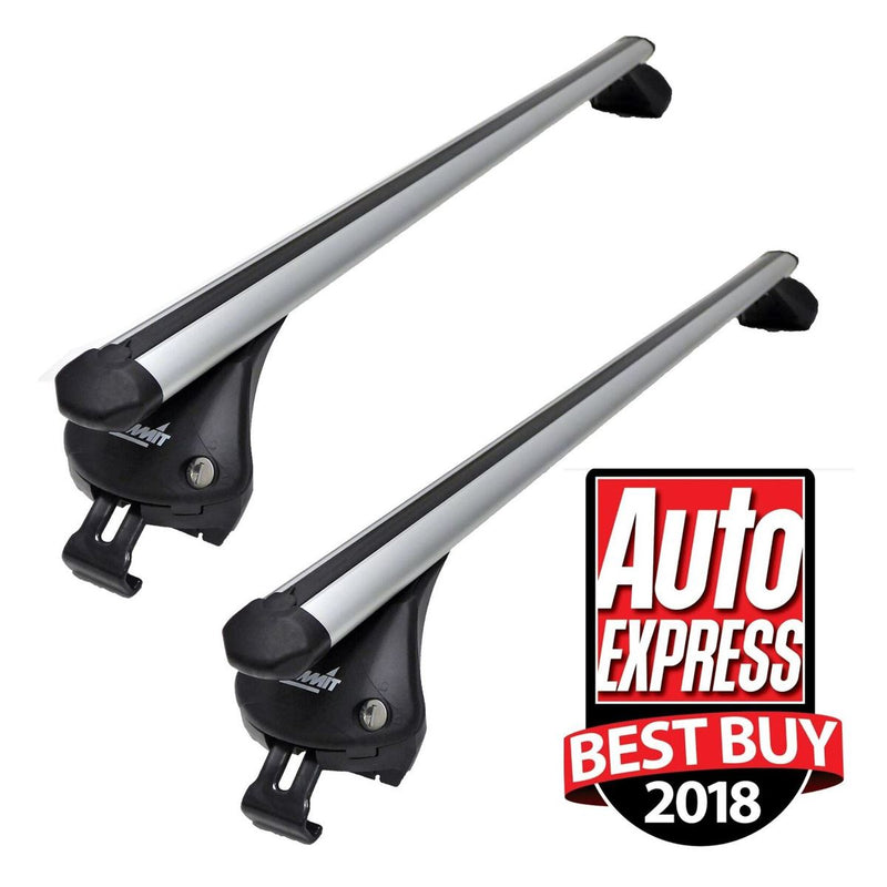 Summit SUP-957F Premium Integrated Railing Bar for Cars with Running Rails, Aluminium, Set of 2