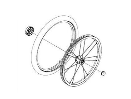 Thule Wheel Assembly 18" - Right - Thule Glide 2 (2018-X) Replacement Part/Spare 1500054553