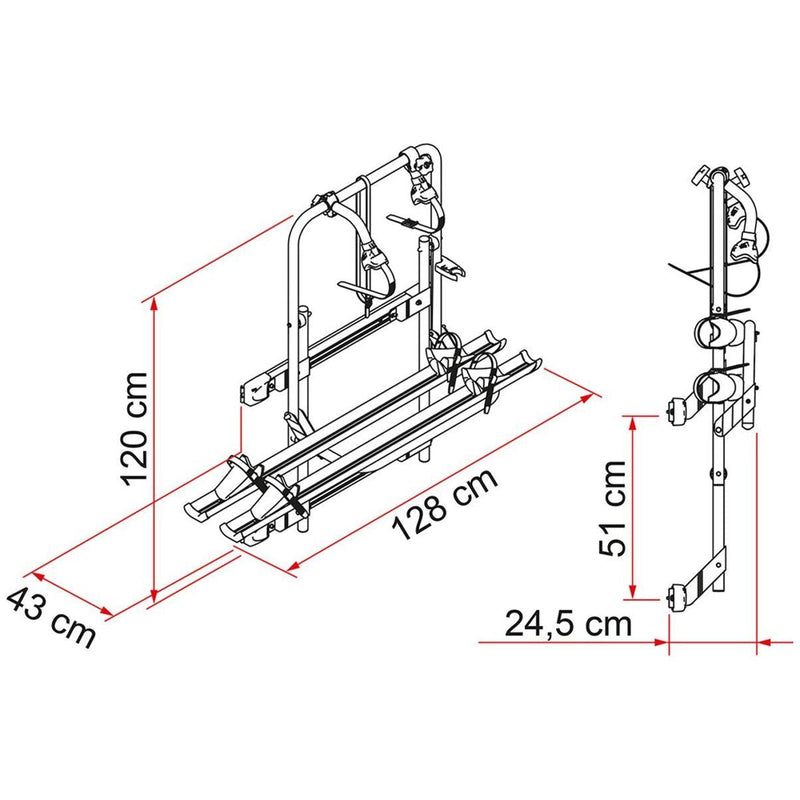 Fiamma Carry Bike 200DJ Fiat Ducato Pre 06 2 Bike Cycle Carrier - Fiamma - My Roof Bars