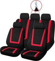 Sakura Greenwich Red and Black Full Front Rear Seat Covers Set - Sakura - My Roof Bars