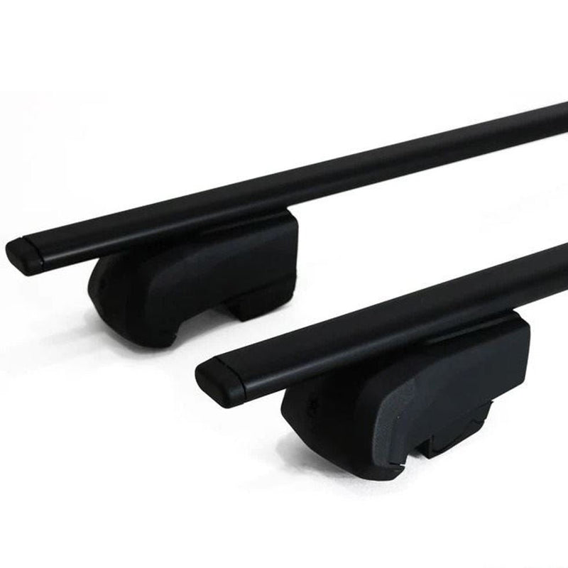 Roof Bars Rack Aluminium Black fits Toyota Hilux 2015- For Raised Rails - Omtec - My Roof Bars