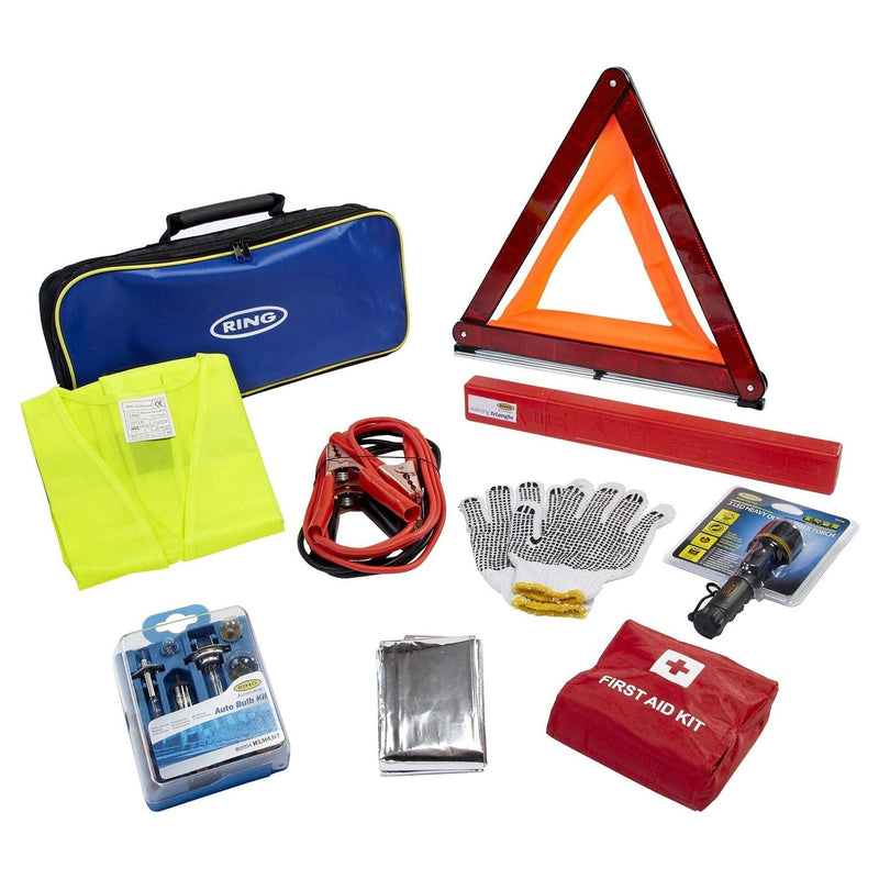 Ring RCT2 9 Piece Emergency Car Kit, with Universal Spare Bulb Kit, Booster Cabl - Ring Automotive - My Roof Bars