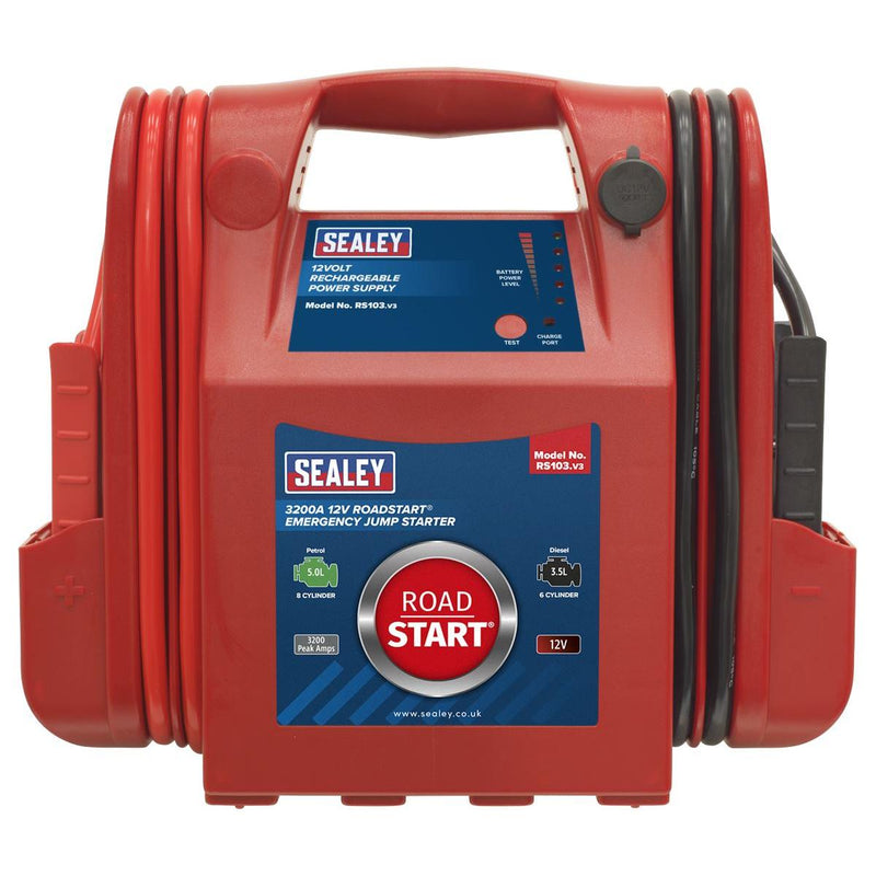 Sealey RoadStartï Emergency Jump Starter 12V 3200 Peak Amps RS103 - Sealey - My Roof Bars