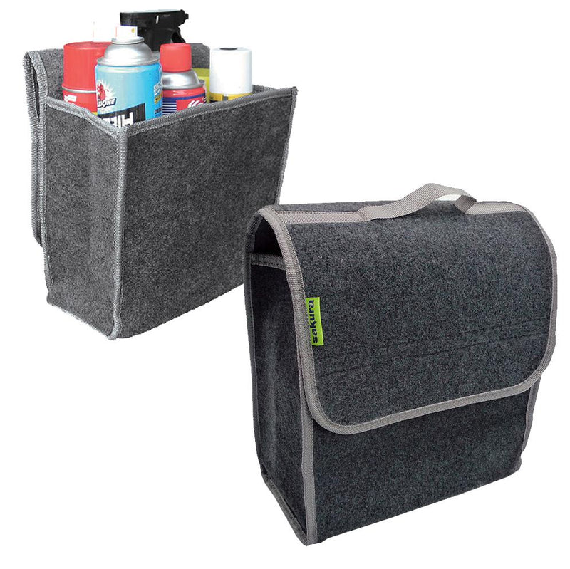 Sakura Car Grey Carpet Boot Storage Bag Organiser Tools Breakdown Travel Tidy