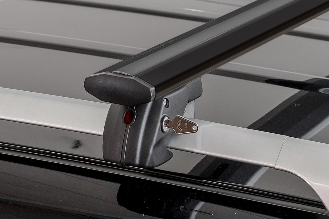 Menabo Jackson Black Roof Bars fits Toyota Corolla Verso 2002-2010 MPV 5D w Raised Rails - Menabo - My Roof Bars