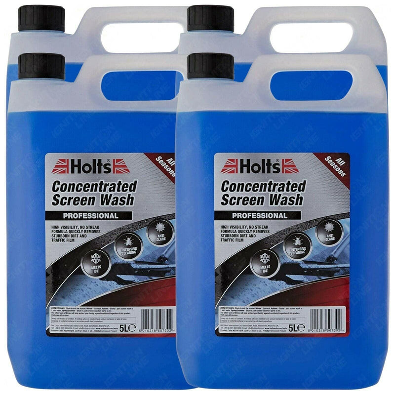 4x Holts All Seasons Windscreen Screen Wash High Power Concentrated 5 Litre 5L - Holts - My Roof Bars