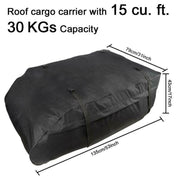 458 Litre Large Car Cargo Travel Rain Proof Roof Top Bag Storage Carrier Box - Streetwize - My Roof Bars
