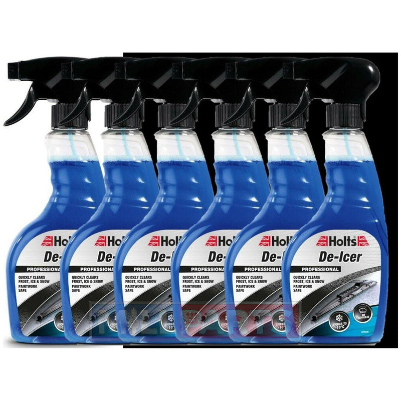 6x Holts Car De-Icer Spray Melts Windscreen Ice Frost Snow Winter De icer 500ml - Holts - My Roof Bars