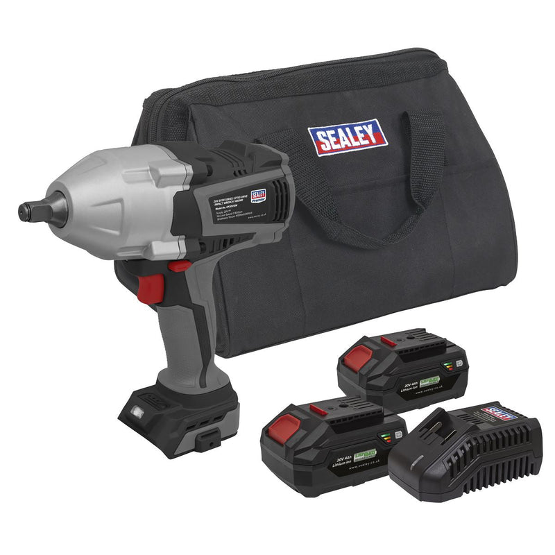 Premier SV20 Series Cordless Impact Wrench Kit 20V 4Ah - 2 Batteries - Sealey Premier - My Roof Bars