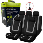 Sakura Greenwich Seat Cover Front & Rear Set Grey 7 Piece with Zip - Sakura - My Roof Bars