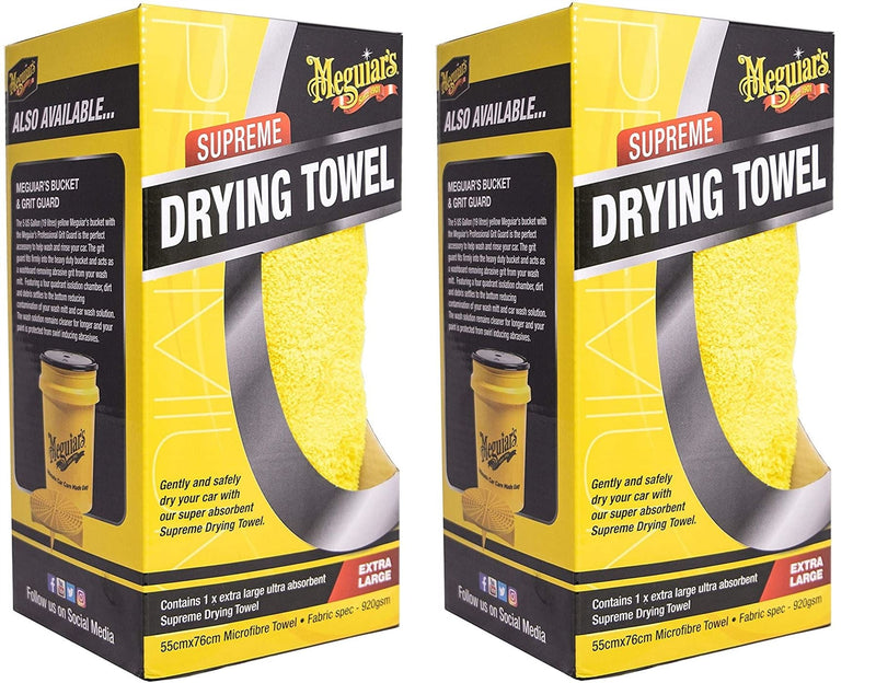 2x Meguiar's X1802EU Supreme Drying Towel Extra Large