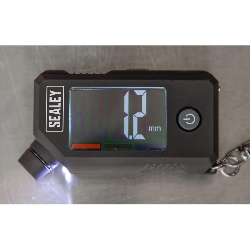 Sealey Digital Tyre Pressure & Tread Depth Gauge with LED TSTPG12 - Sealey - My Roof Bars