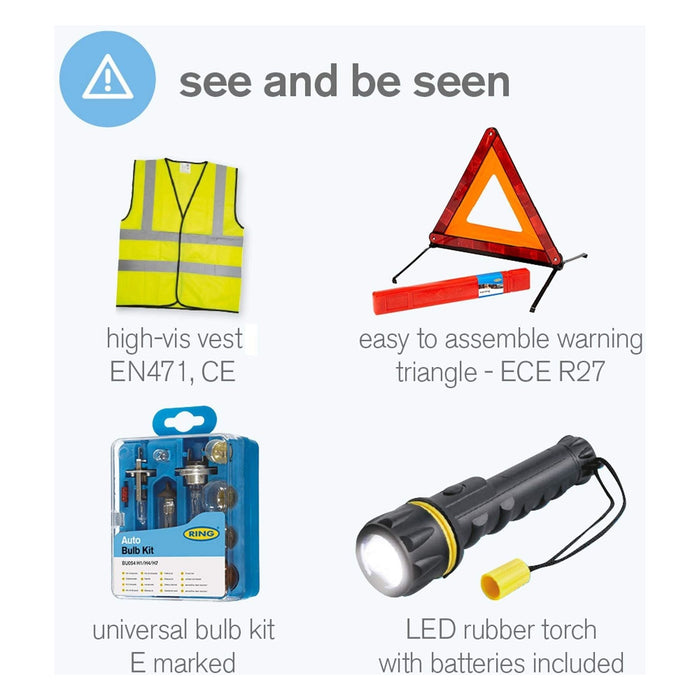 Ring RCT2 9 Piece Emergency Car Kit, with Universal Spare Bulb Kit, Booster Cabl - Ring Automotive - My Roof Bars