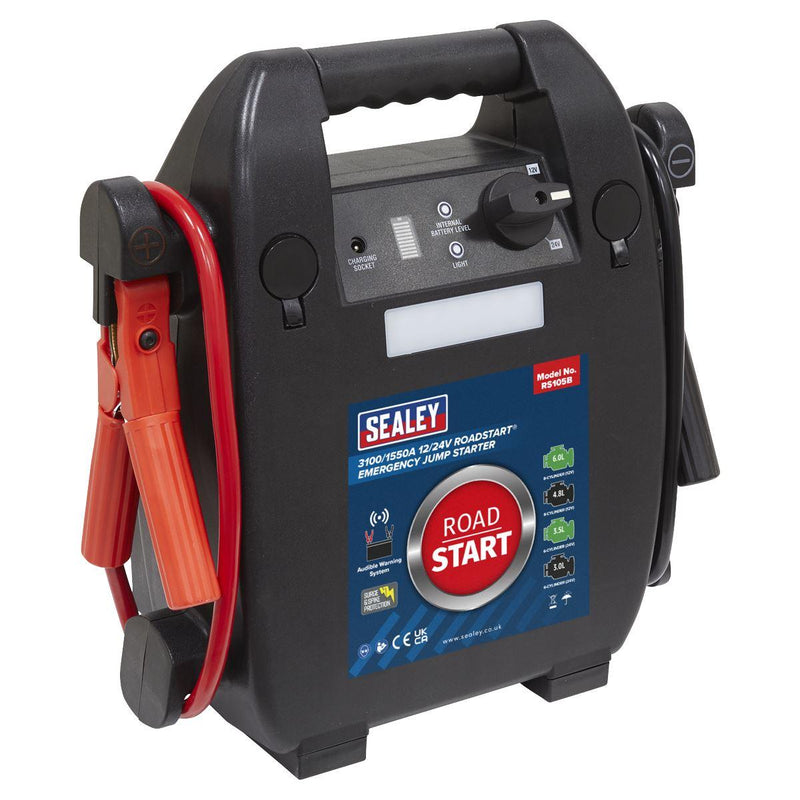 Sealey RoadStartï Emergency Jump Starter 12/24V 6L 8-Cylinder RS105B - Sealey - My Roof Bars