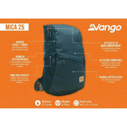 Vango Mica 25 Rucksack 25L Deep Lagoon - Vango - My Roof Bars