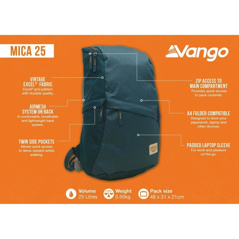 Vango Mica 25 Rucksack 25L Deep Lagoon - Vango - My Roof Bars