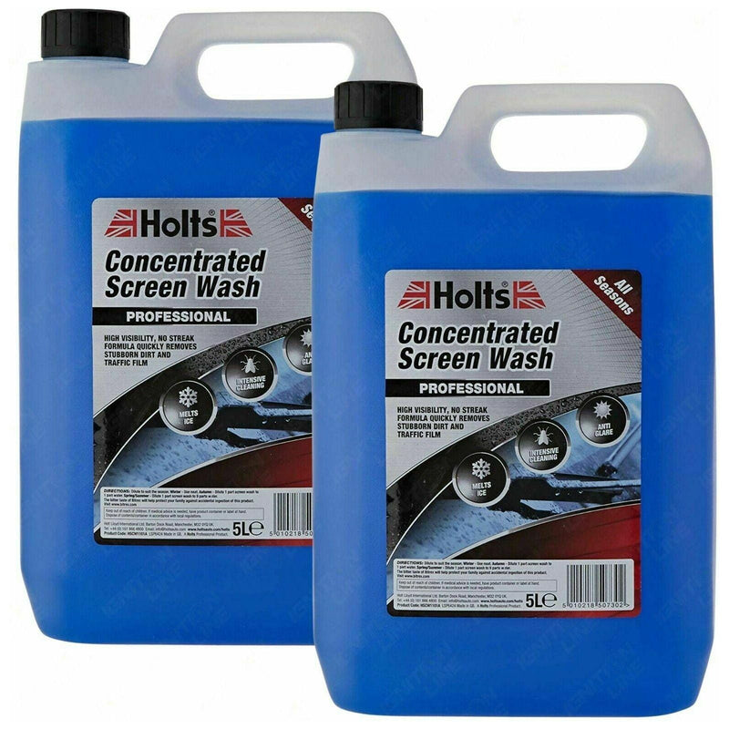 2x Holts All Seasons Windscreen Screen Wash High Power Concentrated 5 Litre 5L - Holts - My Roof Bars