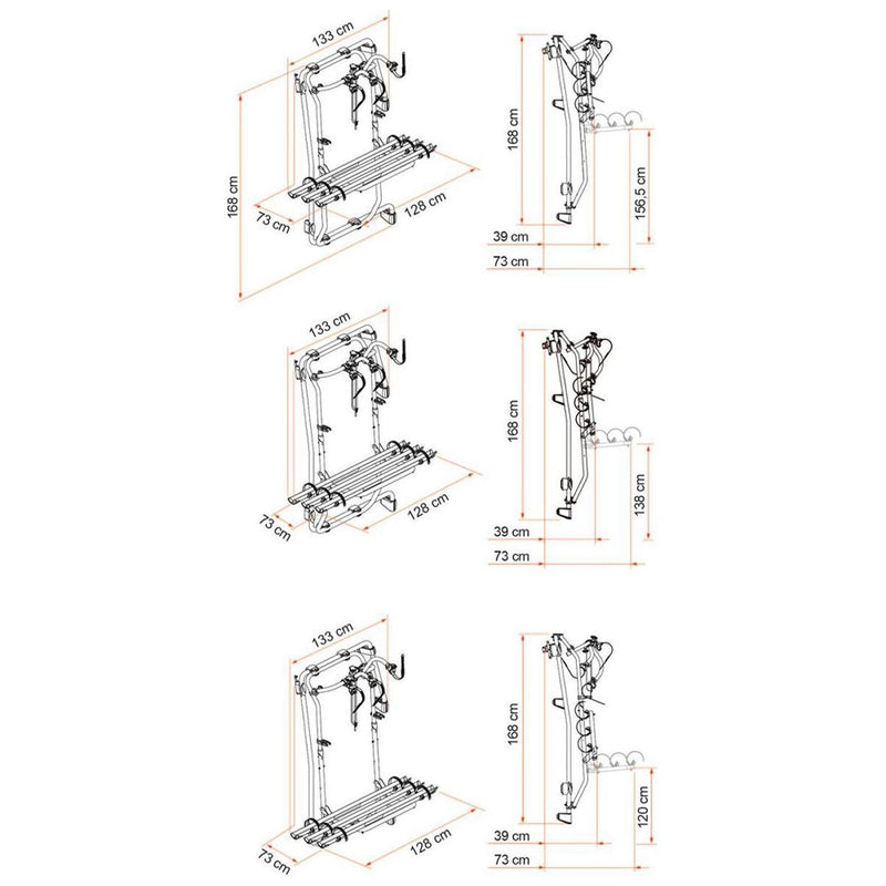 Fiamma Carry-Bike Frame Crafter 3 Bikes Deep Black - Fiamma - My Roof Bars