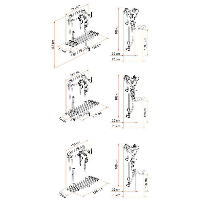 Fiamma Carry-Bike Frame Crafter 3 Bikes Deep Black - Fiamma - My Roof Bars