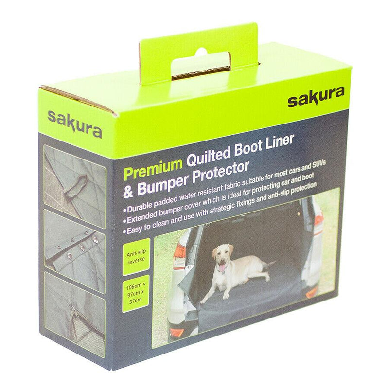 Premium Quilted Water Resistant Car Boot Liner & Bumper Protector Dog Pet