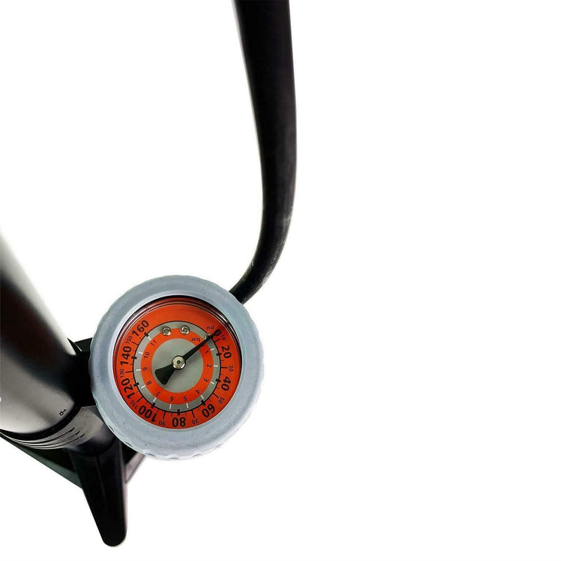 Dunlop Floor Bike Pump With Pressure Gauge Standpump Manometer 11Bar Black Air - Dunlop - My Roof Bars